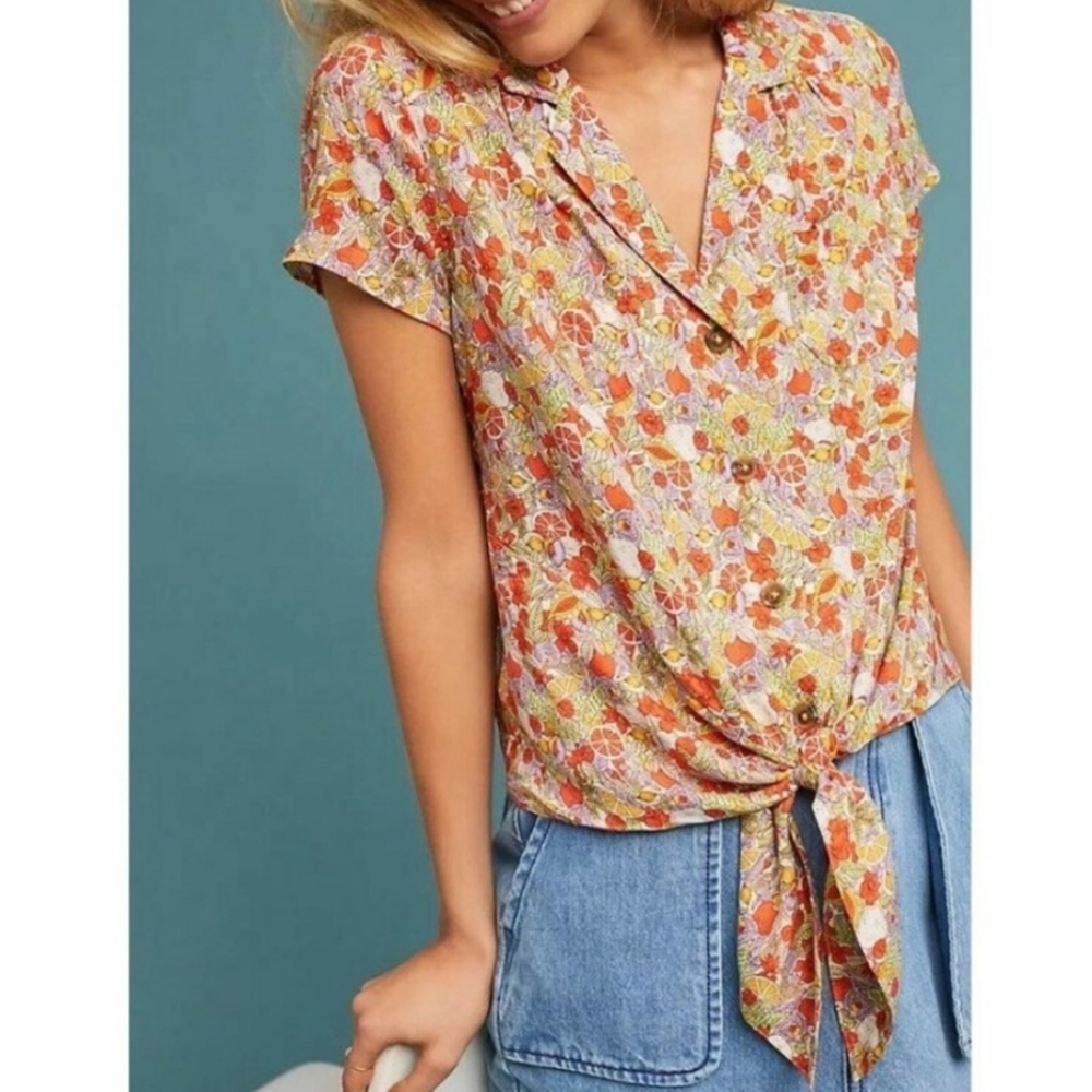 Anthro Fruit & Floral Top